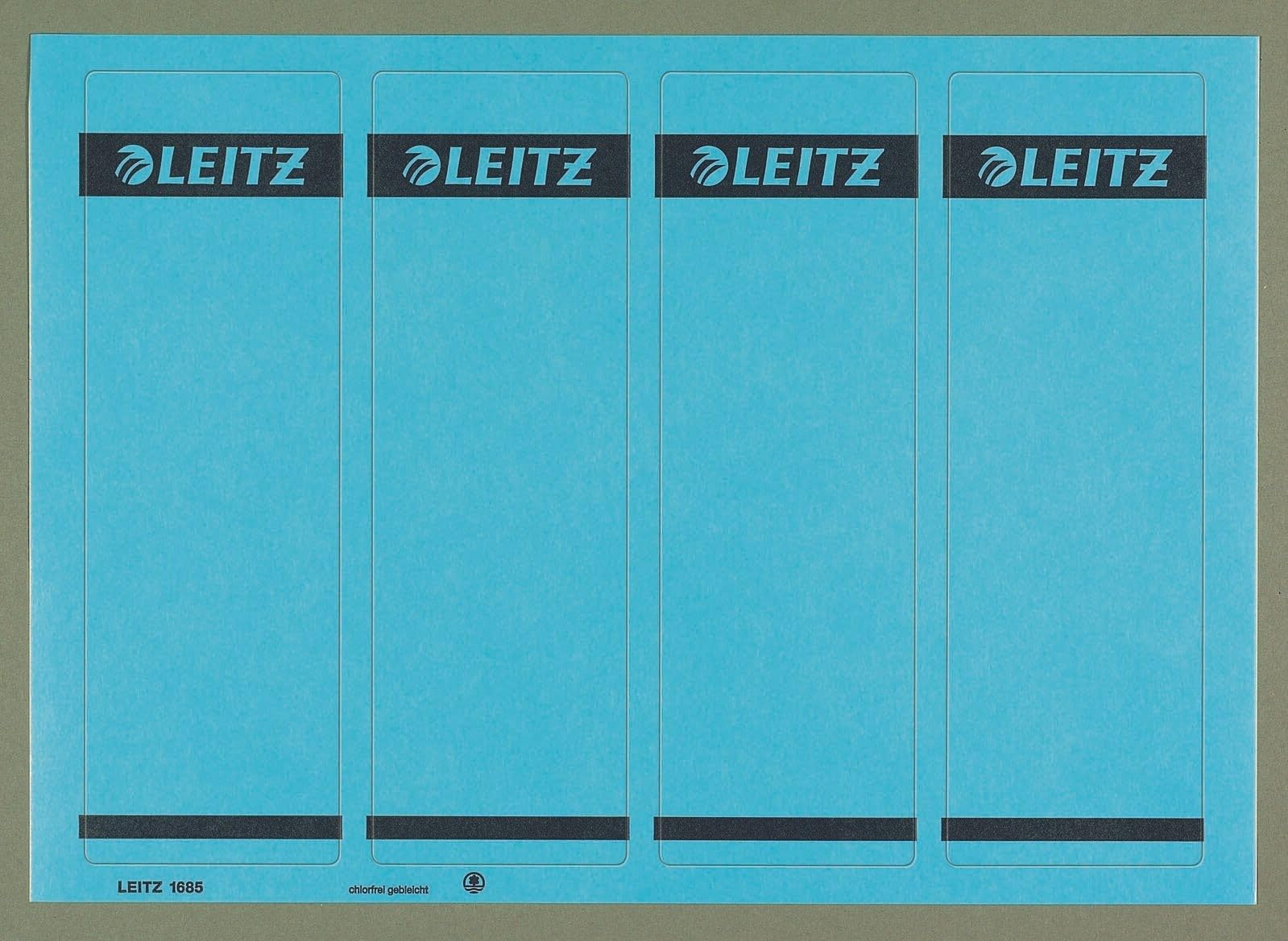 Leitz PC Printable Self Adhesive Spine Labels for Standard 80 mm Lever Arch Files, Wide and Short, 61.5 x 192 mm, Paper, 16852035 - Blue, Pack of 100