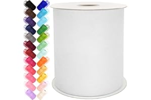 ABLEME DECO Tulle Fabric Rolls 6 Inch by 200 Yards (600 FT) Ribbon Netting Spool for Tutu Skirt Wedding Baby Shower Birthday Party Decoration Gift Wrapping DIY Crafts (White)
