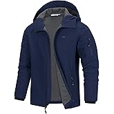33,000ft Men's Hooded Softshell Jacket Waterproof Lightweight Insulated Windbreaker Fleece Lined Rain Shell Jacket