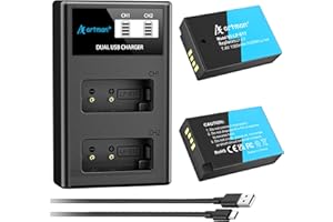 Artman LP-E17 Battery 2-Pack and Upgraded Dual LCD LP E17 Battery Charger for Canon EOS R100 R50 R10 R8 RP, Rebel T8i T7i T6i