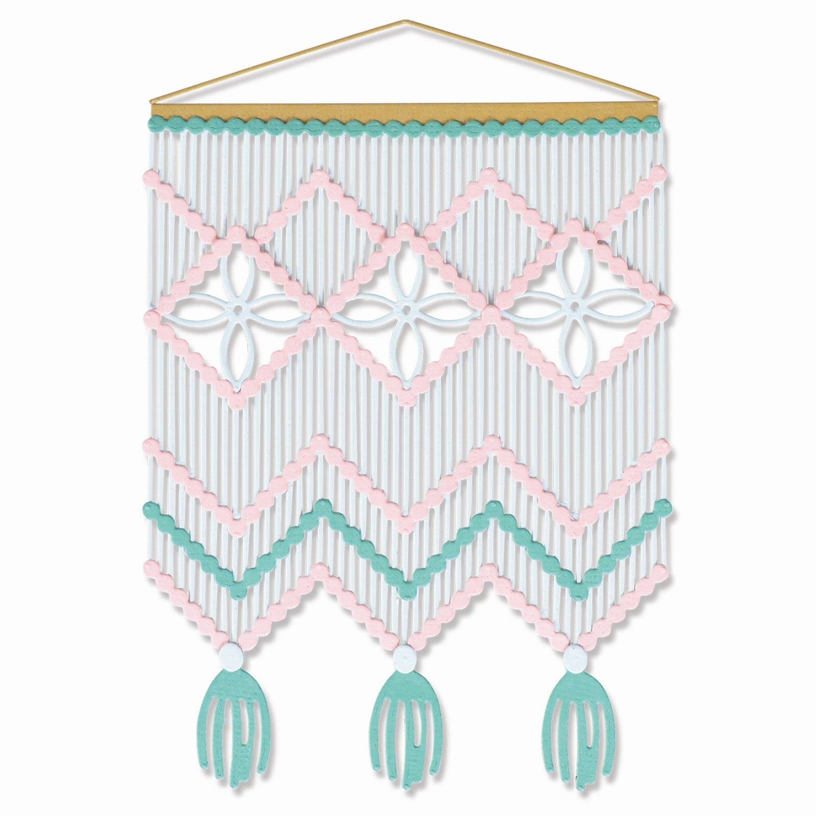 Sizzix Thinlits Die Set 9PK Macramé Card Front by Jennifer Ogborn | 665892 |Chapter 2 2022, Multicolor, One Size