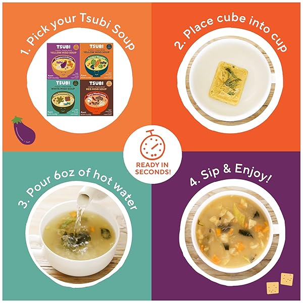TSUBI SOUP, SOUP MISO WHITE SEAWEED TOFU, 1.6 OUNCE