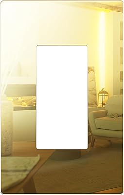 LIDER Decorator Wall Plate, Impact Resistant, Mirrored Acrylic, Plexiglass, Reflective Finish, Modern Upgrade, Screwless Light Switch/Outlet Cover, Mid-Size 1-Gang 4.88" x 3.11", Acrylic Gold