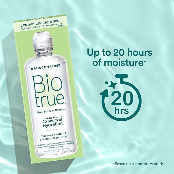 BIOTRUE CONTACT SOLUTION, MULTI-PURPOSE WITH LENS CASE, CLEANS, CONDITIONS, HYDRATES, DISINFECTS, REMOVES PROTEIN, DIRT & DEBRIS, CONTACT LENS CLEANER & STORAGE, 10 FL OZ (PACK OF 2)