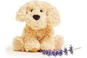 warmies Microwavable & Weighted Stuffed Animals, Golden Dog - Heated Stuffed Animal Plushie for Warmth & Comfort - Cute Soft Plush Toys for Boys, Girls, Babies & Toddlers