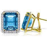 Galaxy Gold GG 15.6 Carat 14K Solid Gold Isabella Blue Topaz Diamond Earrings
