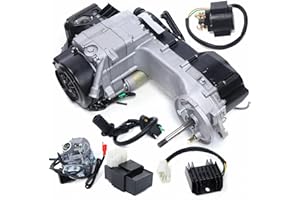 Futchoy 150CC 11" GY6 Long Case 1-Cylinder Moped Scooter Engine Motor CVT, 4 Stroke Single Cylinder Long Case Engine Motor Kit for Scooter ATV Kart CVT Auto Clutch Motor (US Stock)