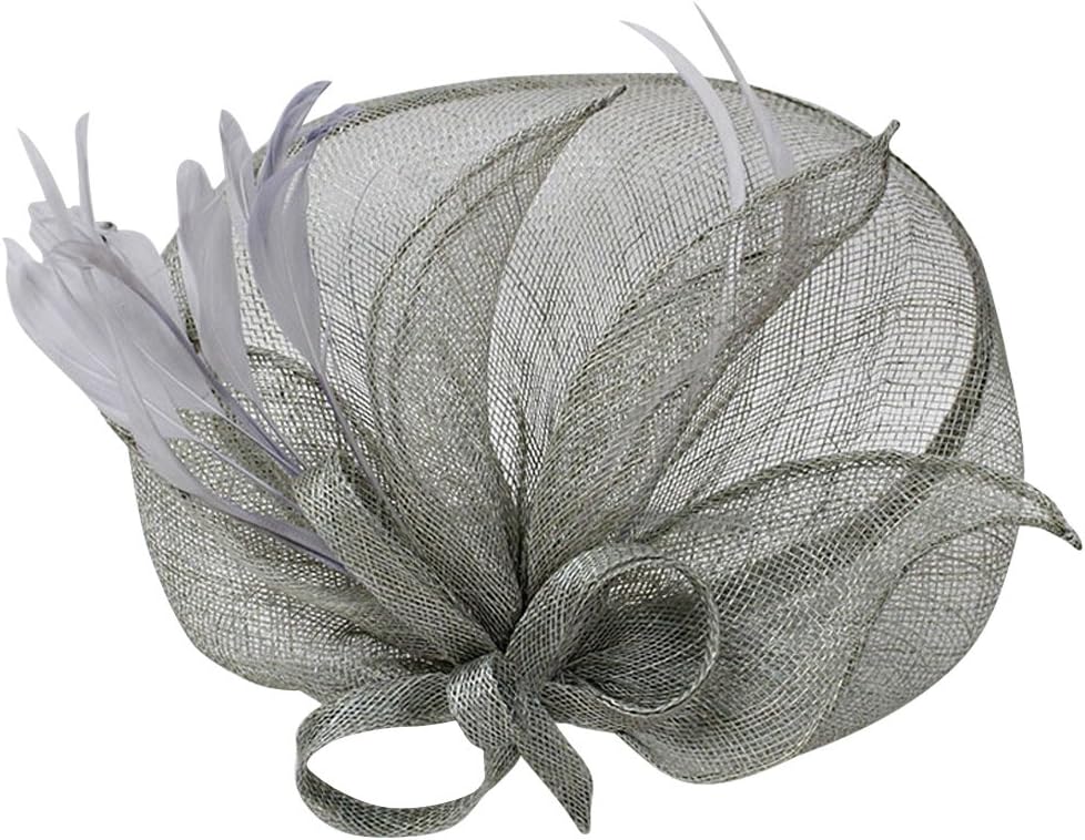 Wiwsi Women New Wedding Party Hat Handband Hair Clip Barrettes Flower Fascinator