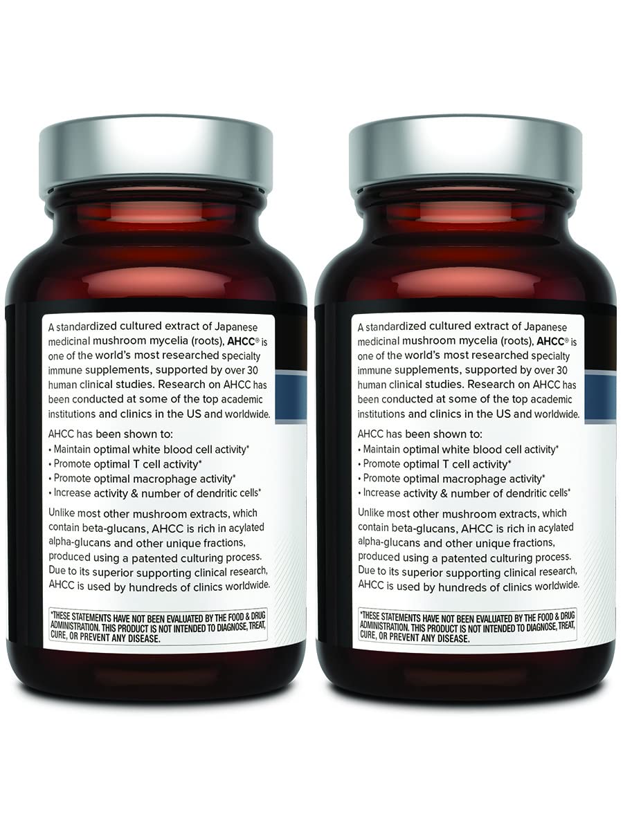 Quality of Life AHCC Kinoko Platinum 750 mg – Premium Immune Support Supplement - Pack of 2, 60 Count Bottles