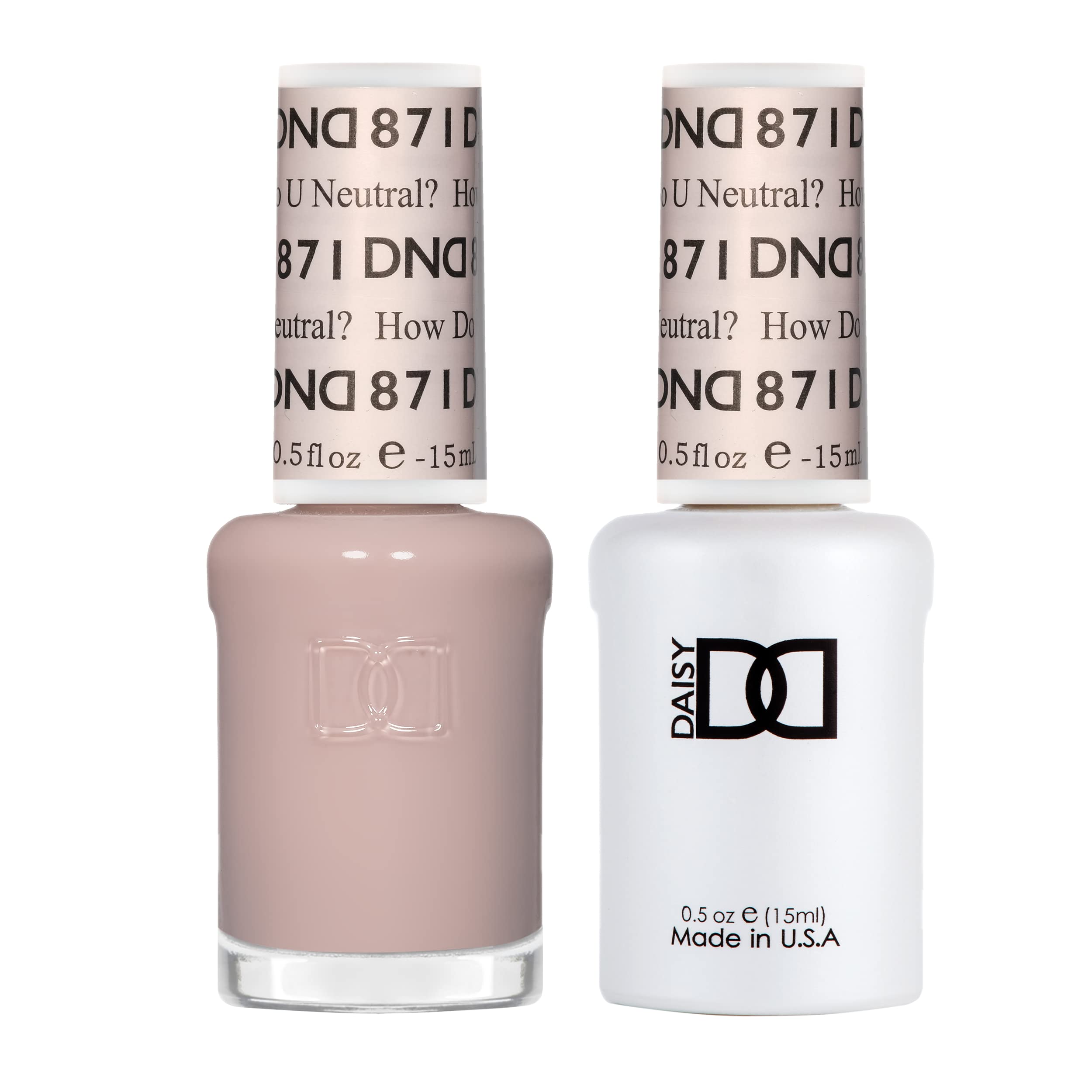 DND Gel Polish Set, Sheer Collection, UV/LED Gel Polish and Air Dry Nail Lacquer, Matching Chip-Free Polish Duo, 871 How Do U Neutral?, 0.5 Fl Oz