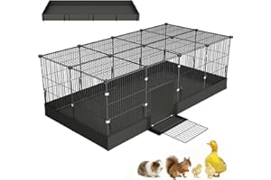 SNAAT 20 Planes Guinea Pig Cages Enclosed Hamster Cage with Door & Waterproof Liner, Expandable Cage for Guinea Pigs, Metal Wire Yard Fence Rabbit Cage
