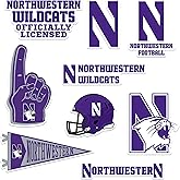 Northwestern University 8ct Vinyl Large Deluxe Stickers Variety Pack - Laptop, Water Bottle, Scrapbooking, Tablet, Skateboard, Indoor/Outdoor - Set of 8