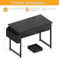 DLisiting Small Desk with Fabric Drawers for