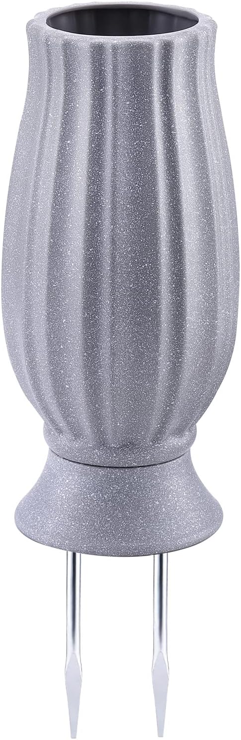 Decorative Garden Stakes - Bocola Cemetery Vase for Grave Decorations with Metal Spike Headstones Flower Holder for Atificial Flowers Fake Floral Outdoor Tombstone Markers memorials Sympathy for Loss of Loved Ones