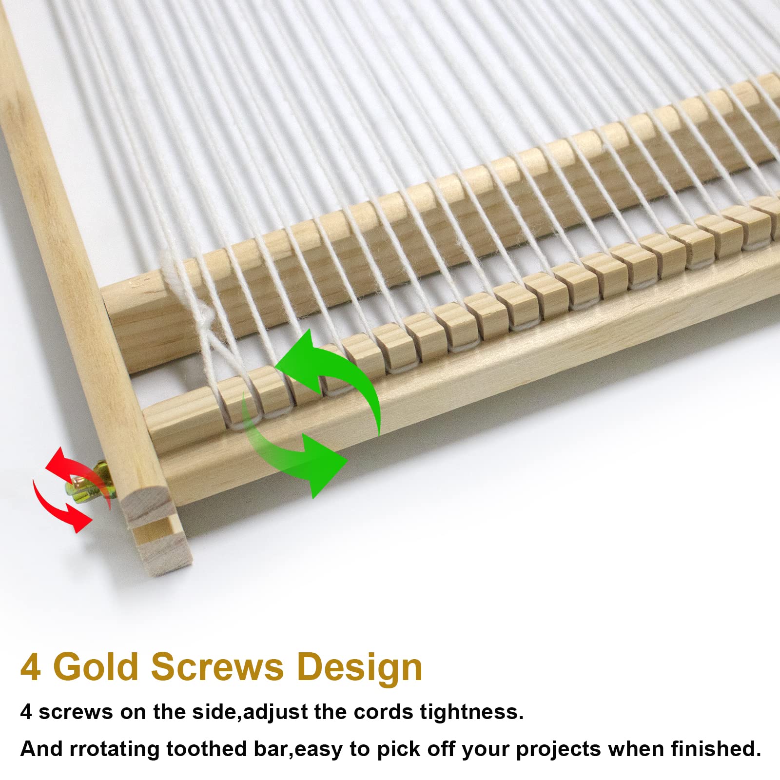 Weaving Loom Kit,Wooden Multi-Craft Weaving Loom Tapestry Loom Large Frame 9.85x 15.5inch,DIY Hand-Knitting Weaving Machinewith Loom Stick Bar for Kids, Adult and Beginners Handcraft Loom