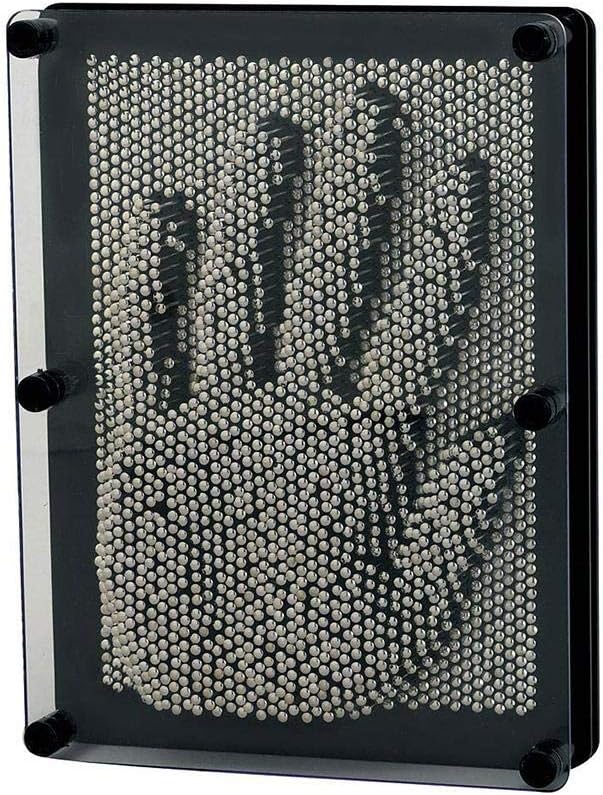 Sanmubo Classic 3-Dimensional Pin Art Board Metal Silver Toy for Sculptures, Children & Adults Learning Gift