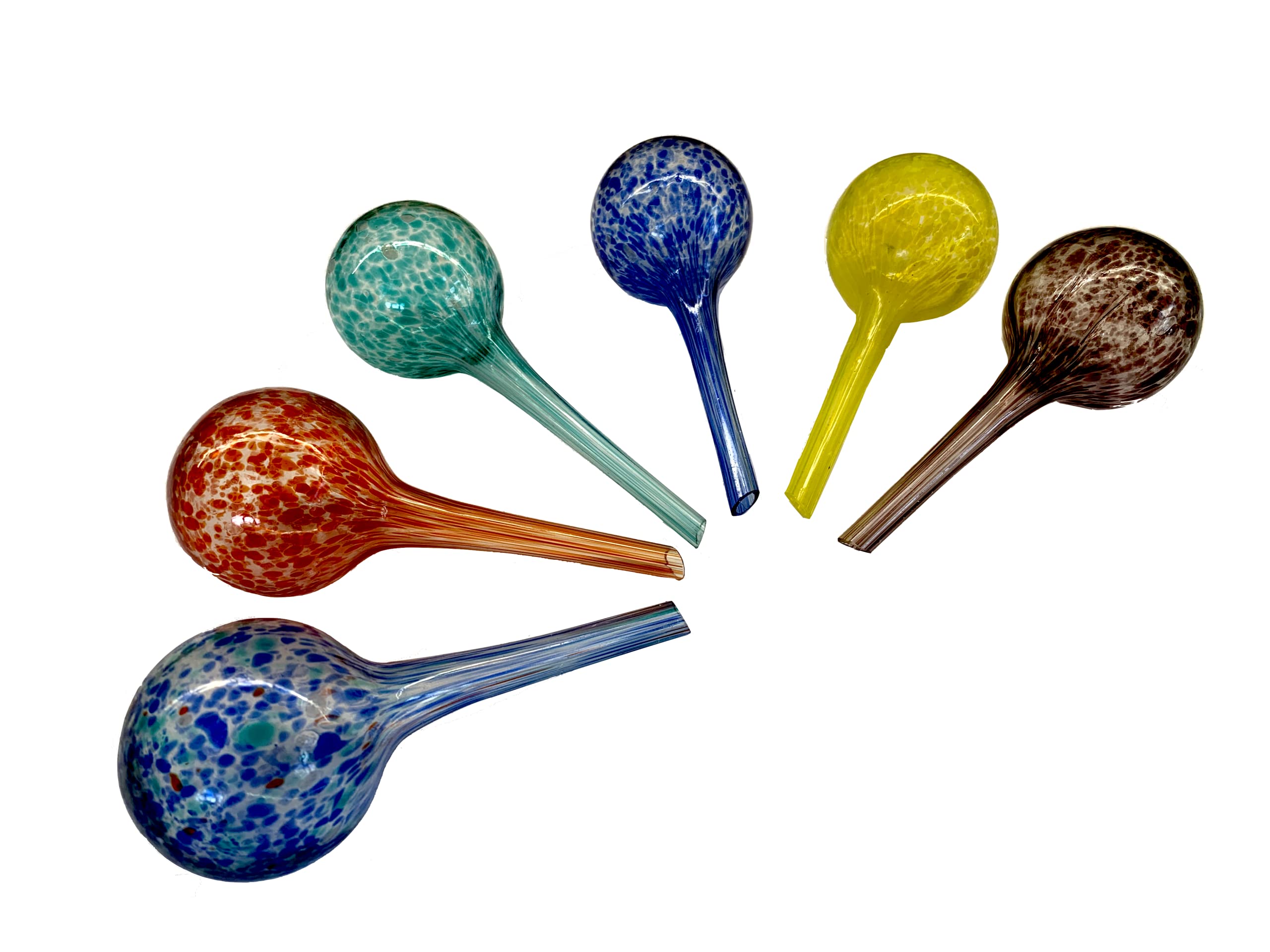 Plant Watering Spheres Globes 6pc Outdoor Garden Pot Waterers Glass Colourful