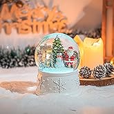 Vipush Christmas Snow Globe - Snowman Santa Style Musical Snow Globe with Color Changing Led Lights, Christmas Decorations with Music Box Gifts for Girls Kids, Decorations for Christmas & Birthday