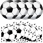 40 Pcs Soccer Plates and Napkins Party Supplies, Soccer Birthday Party Decorations Disposable Paper Plates and Napkins Tableware Set for Sports Theme Birthday Party Baby Shower Serves 20