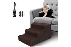 Topmart Plastic Dog Stairs Steps for Small Dogs & Cats,Non-Slip 3 Tiers Dog Ramp/Ladder, Best for Small Animals,Doggy,Kitty