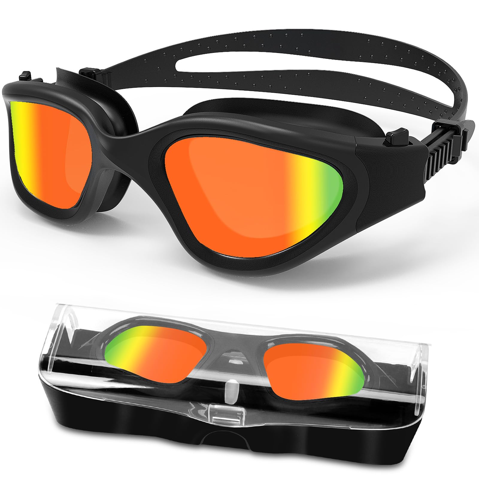 HotSrace Swimming Goggles Polarized/Non Polarized Anti Fog Anti UV No Leakage,Swim Goggles Soft Silicone Clear Vision Easy to Adjust for Adult Men Women Teenager — image 1