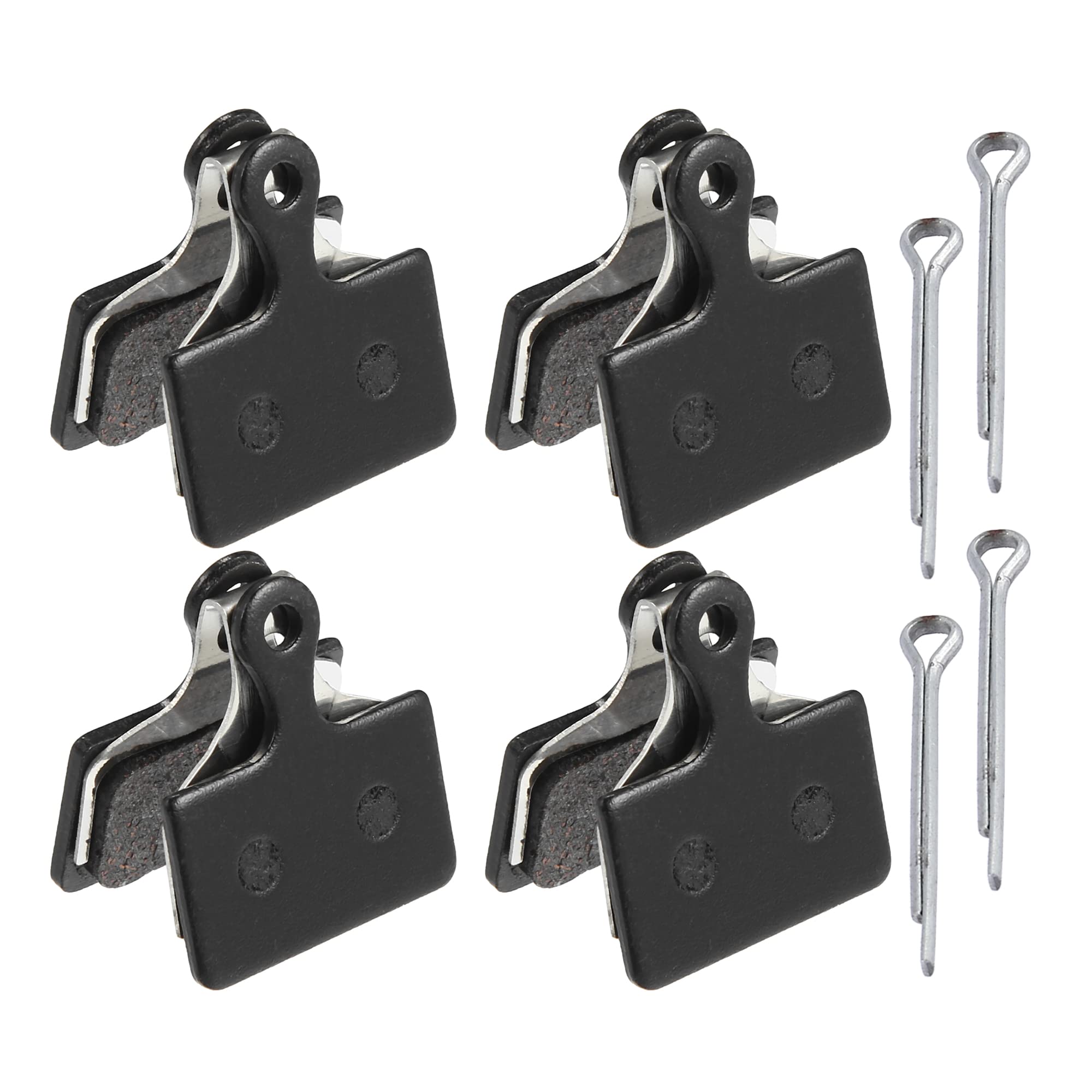 X AUTOHAUX 4 Pair Semi Metal Disc Bike Brake Pads with Split Pin for Shimano