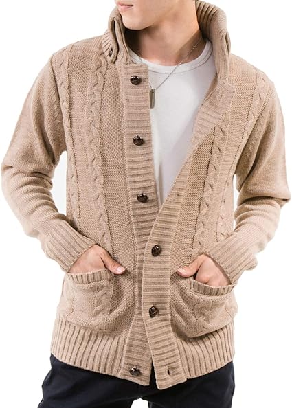 Amazon エムシー メンズ カーディガン ニット カーデ ショールカラー ドンキー衿 無地 長袖 男女兼用 セーター 通販