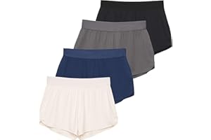Real Essentials 4 Pack: Girls' Running Athletic Shorts for Teens Youth Basketball Soccer Volleyball Gym Sports