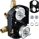 R22000-WS Integrated Shower and Diverter Valve for DT 3 or 6 Setting Custom Shower Valve, Brass Consctructed (with Screwdriver Stops)