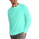 Hat and Beyond Men's Vintage Crew Neck Classic Hem Long Sleeve Premium Ring Spun Cotton Tee Shirt