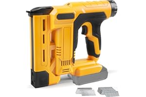 18GA Cordless Brad Nailer Compatible with Dewalt 20V Max Battery, 2 in 1 Staple and Nail Gun with 1000 Nails and 1000 Staples