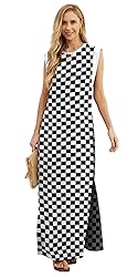 GRECERELLE Womens Summer Casual Round Neck Split