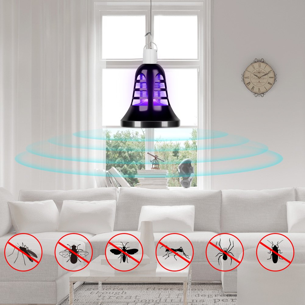 Mosquito Insect Killer Lamp- Portable Bug Zapper 2 in 1 18 LED 8W USB Light Bulb LED Camping Lantern Tent Light for Indoor & Outdoors, Home Kitchen & Traveling (6.6 FT USB Cable)