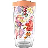 Tervis Tropical Hibiscus Party Made in USA Double Walled Insulated Tumbler Travel Cup Keeps Drinks Cold & Hot, 16oz, Classic