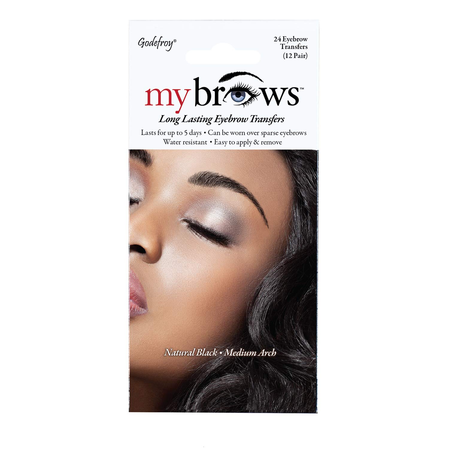 Godefroy My Brows Transfers Long Lasting (Medium Arch, Natural Black)
