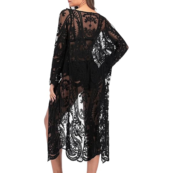 Kimono/Cárdigan Para Mujer Con Mangas Farol Delgadas Y Cinturón Para El