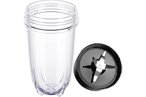 LVAINIT 2-piece 16oz Cup and Cross Blade, Blender Replacement Parts Compatible with Magic Bullet 250w Blenders (Model MB1001 Series)