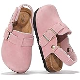 Project Cloud 100% Genuine Leather Kids Clogs with Natural Cork Footbed & Memory Foam Insole Arch Support - Non-Slip Clogs for Kids - Slippers Sandals for Boys & Girls Footwear