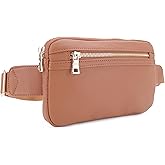 LOVESOME Vegan Leather Everywhere Fashion Waist Bag Fanny Pack Crossbody Bag Belt Bag Sling Bag with Adjustable Strap for Women (Brown)