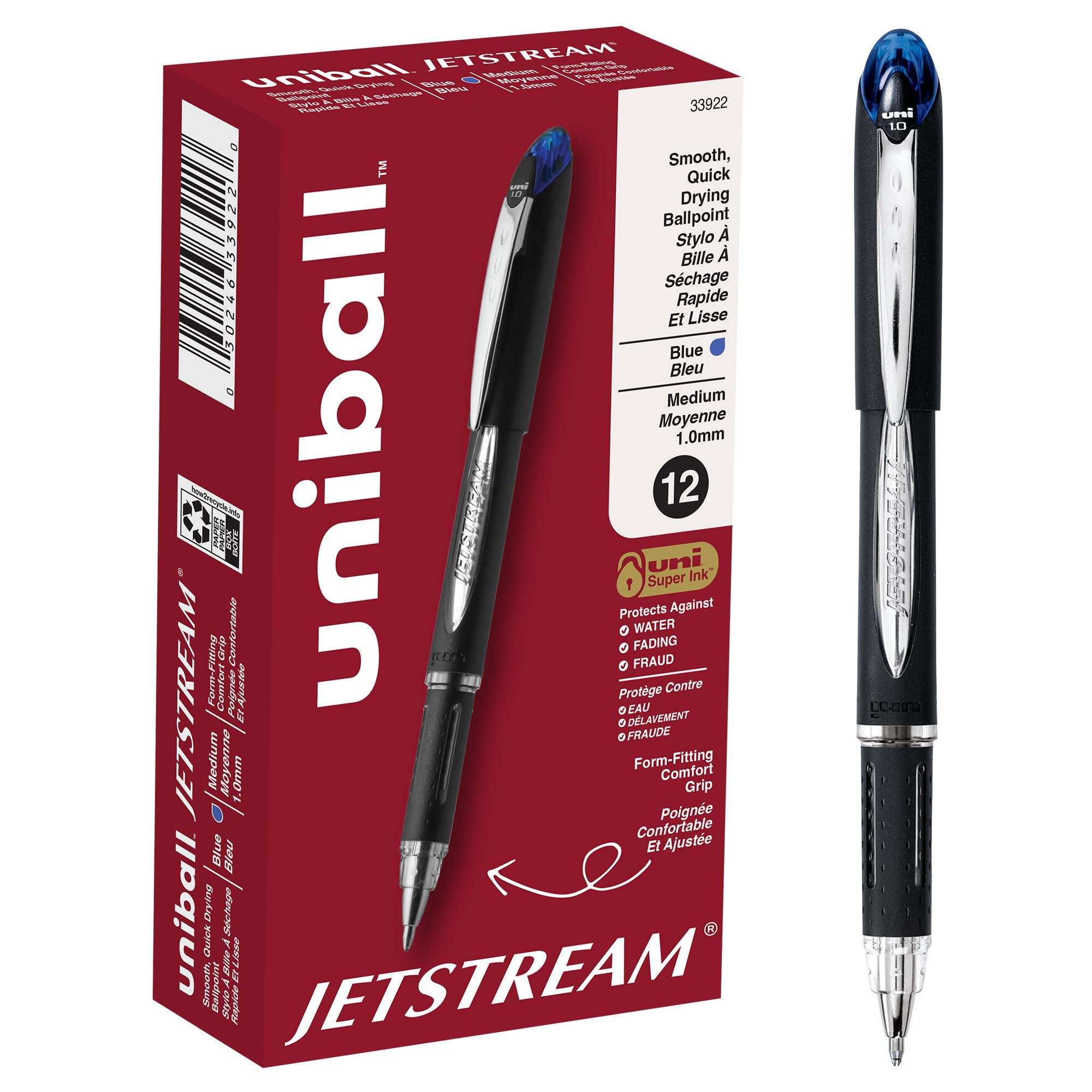Photo 1 of **Similar item**
Jetstream Stick Ballpoint Pen, Bold 1 mm, Blue Ink, Black Barrel, 1 Dozen