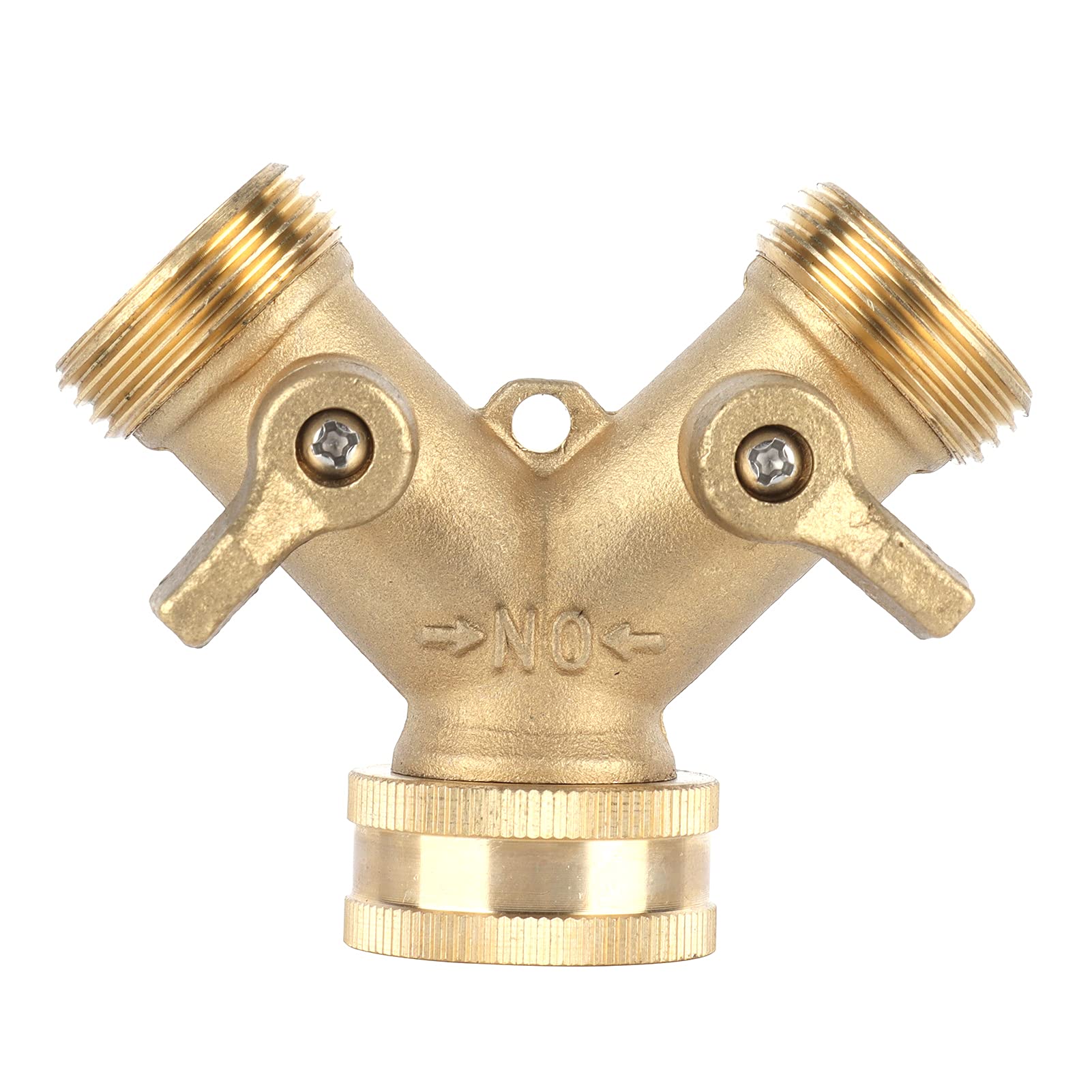 Kuuleyn Hose splitter,Garden Hose Y Valve Connectors,G3/4 Y Shape 2 Way Brass Hose Bib Splitter with Water Faucet Ball Valve for Outdoor Garden Greenhouse