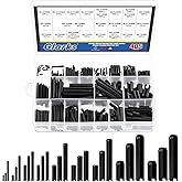 Glarks 405Pcs 27 Sizes Roll Pin Assortment Set, M1.5 M2 M2.5 M3 M4 M5 M6 M8 M10 Slotted Spring Pins Split Spring Dowel Hardwa
