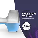 KAYMAN Neoprene Dumbbell Pair 2kg Anti-Slip Grip Hex Edges Water-Resistant view 4