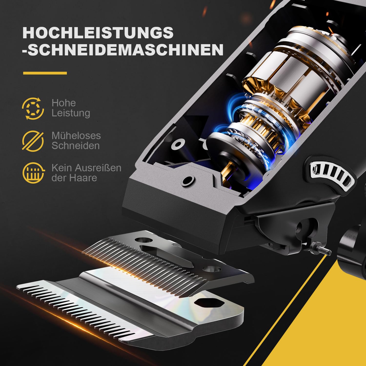 SUPRENT Haarschneidemaschine Set für Herren, Schnurlose Haarschneider Pflegesets, Friseur-Haarschere mit LED-Anzeige, Präzisions Haartrimmer Bartschneider für Männer (Grau) 2