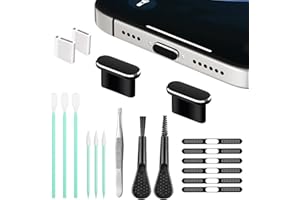 UYXINONE Mobile Fhone Speaker Metal Dust Mesh for iPhone 17, TypeC Charging Port Dust Plug, USB C Cleaning Brush Cleaning Tool Set for iPhone 1615 Series
