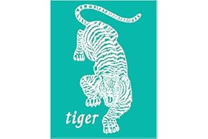 JAJADO Tiger Stencil Silk Screen Stencils Reusable Self Adhesive Stencils 8.5x11 inch, Wild Animal Screen Print Stencils Mesh Stencils Transfers Wood Burning Art Crafts on Wood, Fabric, Wall DIY Home Decor