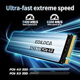 Ediloca EN870 2TB NVMe PCIe 4.0 M.2 2280 SSD PS5 PC PCIe Gen4 view 2