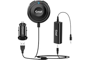 Bluetooth 5.0 Car Kit, AUX Bluetooth Adapter for Car with Ground Loop Noise Isolator for Handsfree Talking and Music Streamin
