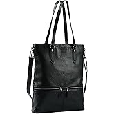 Lassviin Laptop Tote Bag, Leather Work Tote for Computer Bag Waterproof Lightweight Shoulder Bag Purse Handbag Crossbody Bag