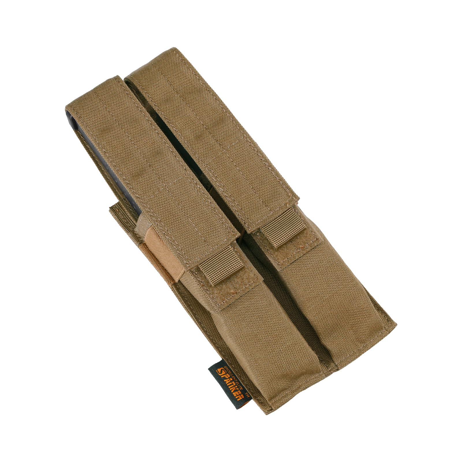 EXCELLENT ELITE SPANKER Tactical Open Top Single/Double/Triple Mag Pouch Mp7 Mag Pouch Molle Magazine Pouches(Double-Coyote Brown)